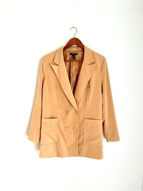 Forever 21 Camel Double-Breasted Blazer